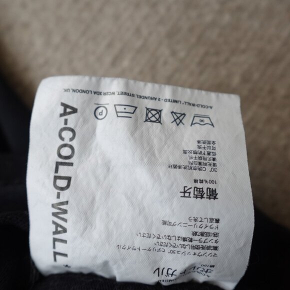 ACW A Cold Wall Shirt Medium Black Spellout Made in Portugal - Picture 5 of 8